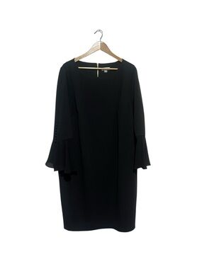 Calvin Klein Black Chiffon Ruffle Sleeve Shift Dress Plus Size 20W